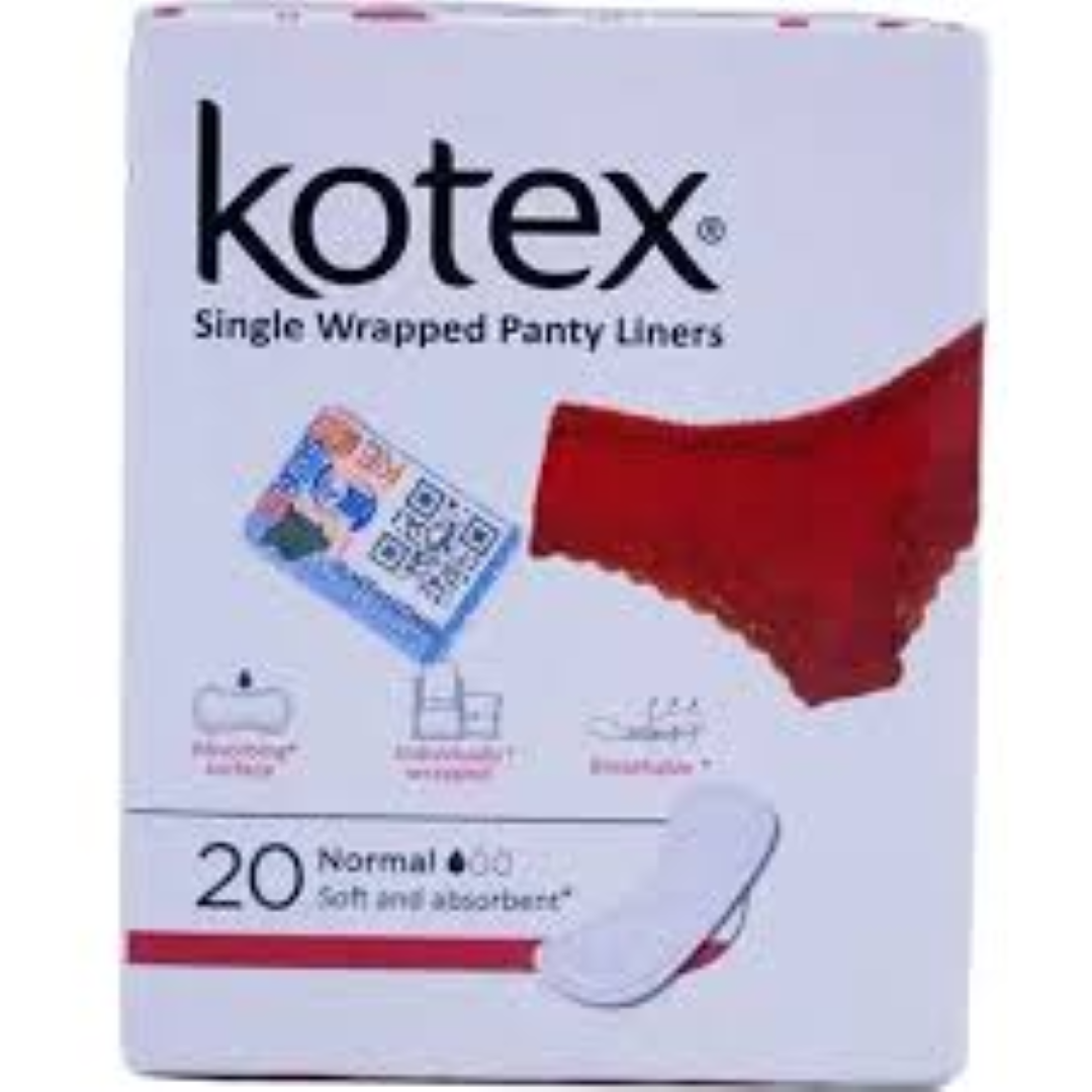 KOTEX PANTYLINERS NORMALSINGLE WRAPPED 20X16